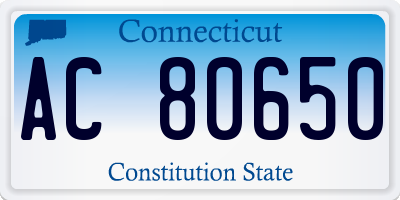 CT license plate AC80650