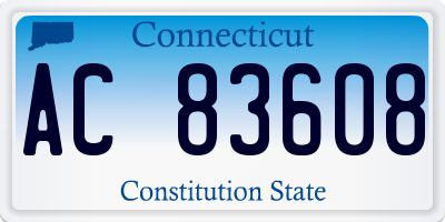 CT license plate AC83608