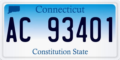 CT license plate AC93401