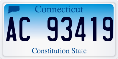 CT license plate AC93419