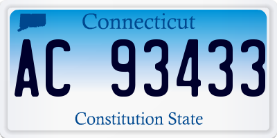 CT license plate AC93433