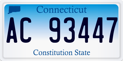 CT license plate AC93447