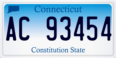 CT license plate AC93454