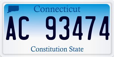 CT license plate AC93474