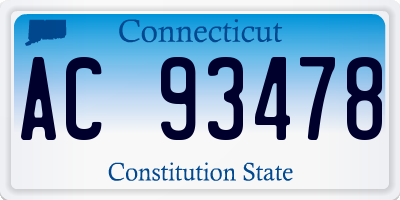 CT license plate AC93478
