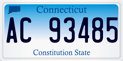 CT license plate AC93485