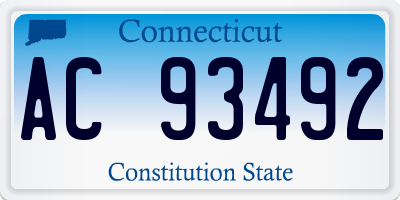CT license plate AC93492