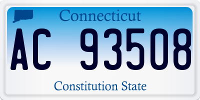 CT license plate AC93508
