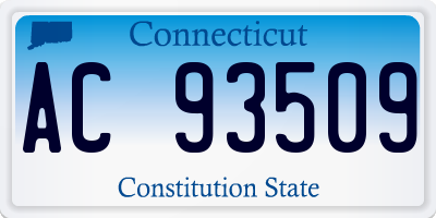 CT license plate AC93509