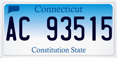 CT license plate AC93515
