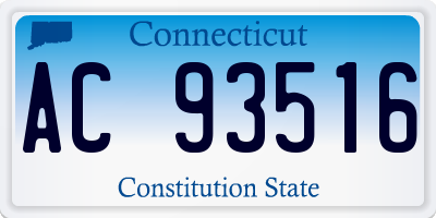 CT license plate AC93516