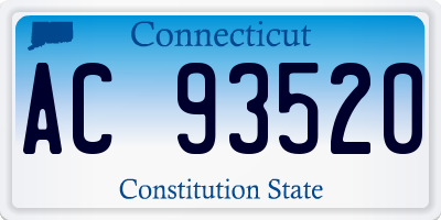 CT license plate AC93520