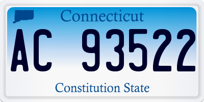 CT license plate AC93522
