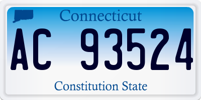 CT license plate AC93524