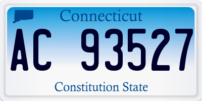CT license plate AC93527