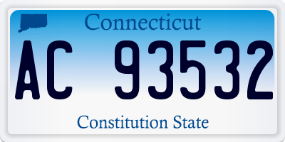 CT license plate AC93532
