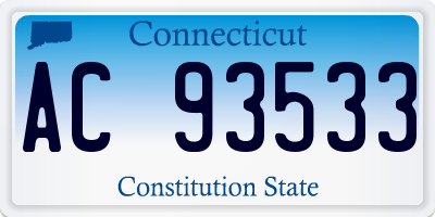 CT license plate AC93533