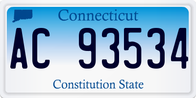 CT license plate AC93534