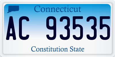 CT license plate AC93535