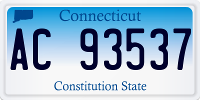 CT license plate AC93537