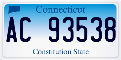 CT license plate AC93538