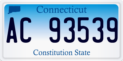 CT license plate AC93539