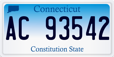CT license plate AC93542