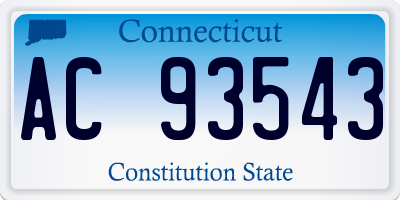 CT license plate AC93543