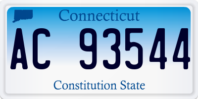 CT license plate AC93544
