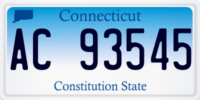 CT license plate AC93545