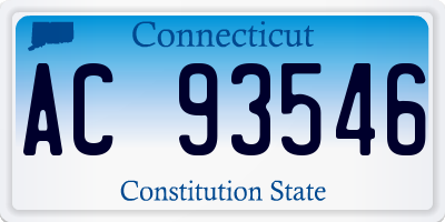 CT license plate AC93546