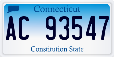 CT license plate AC93547