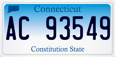 CT license plate AC93549