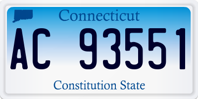 CT license plate AC93551