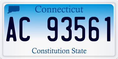 CT license plate AC93561