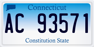 CT license plate AC93571