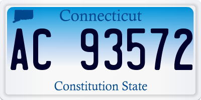 CT license plate AC93572