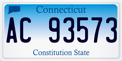 CT license plate AC93573