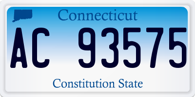 CT license plate AC93575