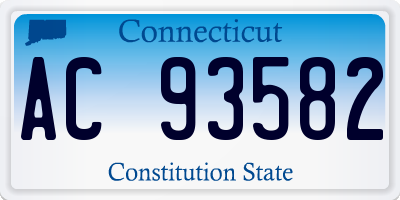 CT license plate AC93582