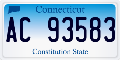 CT license plate AC93583