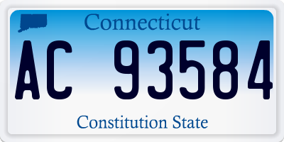 CT license plate AC93584