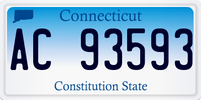 CT license plate AC93593