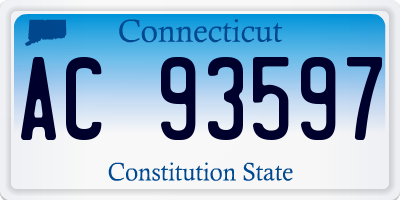 CT license plate AC93597