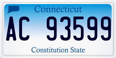 CT license plate AC93599