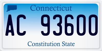CT license plate AC93600
