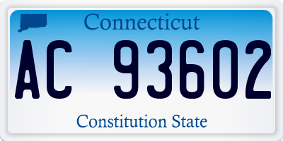 CT license plate AC93602