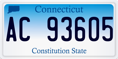 CT license plate AC93605