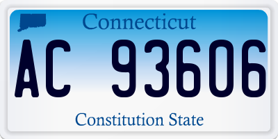 CT license plate AC93606