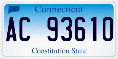 CT license plate AC93610